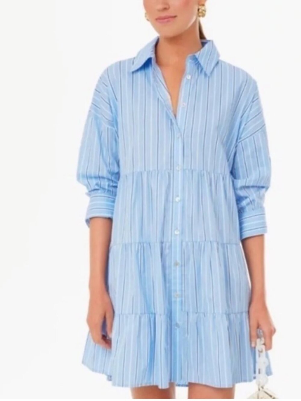 Tuckernuck Pomander Place Shades of Blue Stripe Cara Dress Size Small